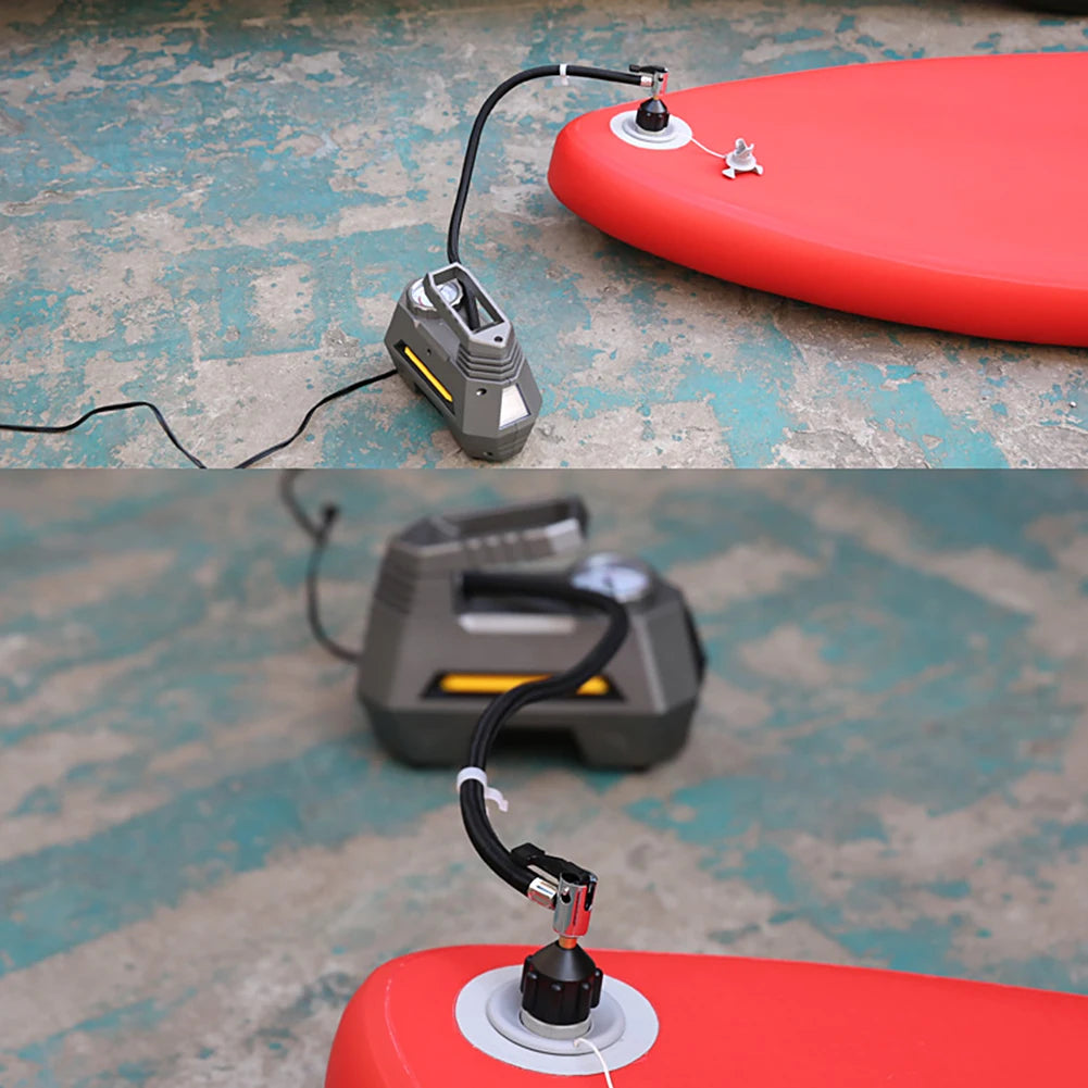 SUP Board Air Valve Adapter Kit — Inflatable Pump Connector for Paddle Boards, Kayaks, Black/Orange