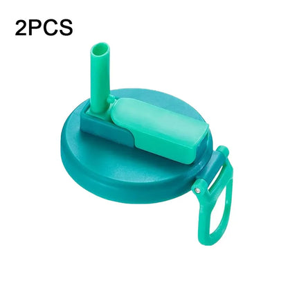 1/2pcs Portable Silicone Soda Can Lids with Straw — Reusable for Beer, Juice, and Canned Drinks