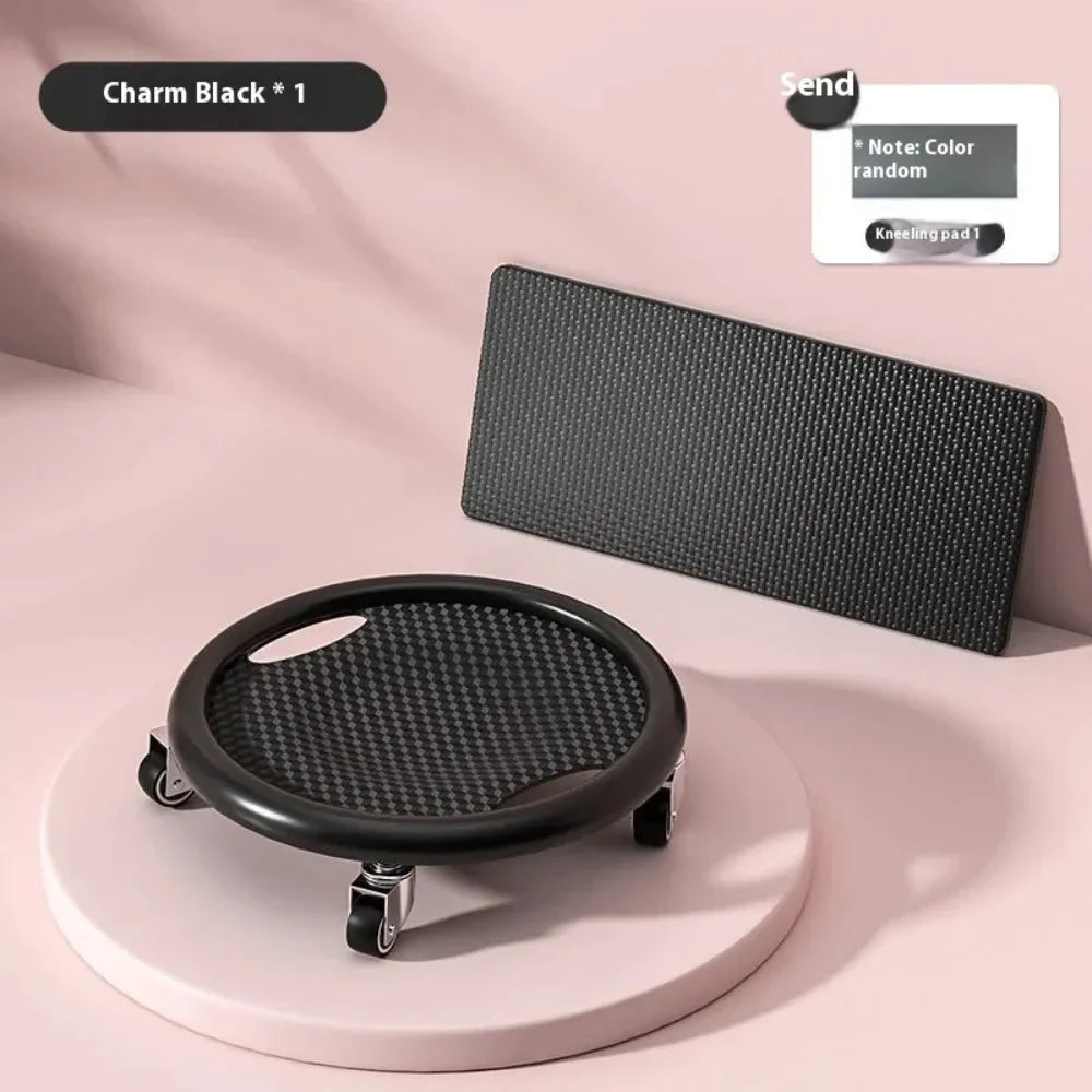 Noiseless 4-Wheel Abdominal Roller – Multifunctional Muscle Trainer with Handles for Gym & Home