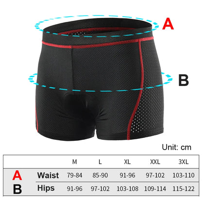 NEWBOLER Breathable Cycling Shorts - 5D Gel Pad Shockproof MTB Road Bike Underwear for Men, Bicycle Underpants