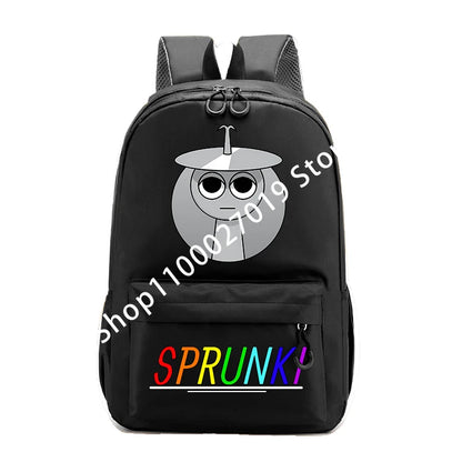 Sprunkis Cartoon Anime Backpack for Boys & Girls – Breathable, Wear-Resistant Canvas Schoolbag for Kids