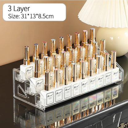 Acrylic Nail Polish Display Organizer – 3/4/5/6/7 Layer Clear Cosmetic & Jewelry Rack Holder