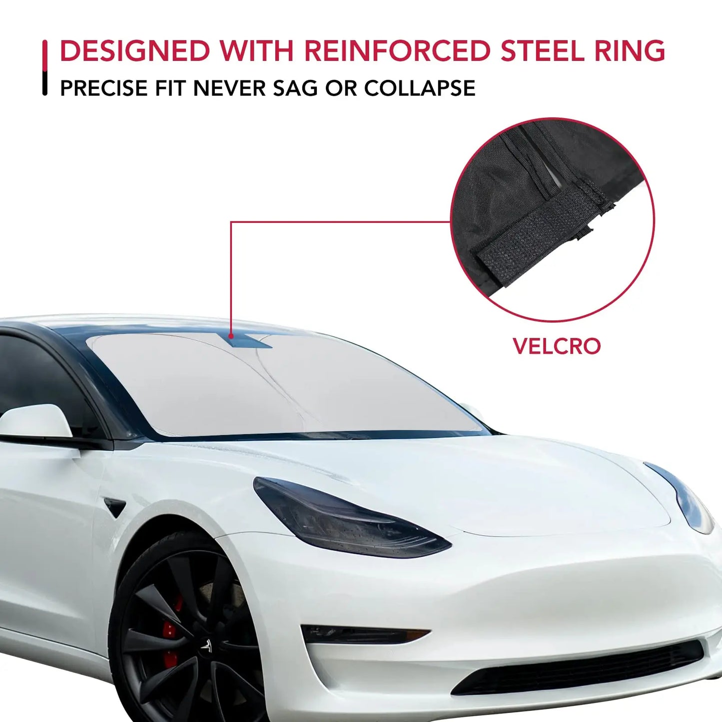Tesla Windshield Sunshade Folding Front Window Cover – Heat Protection Visor for Model Y & Model 3 2025 Accessories