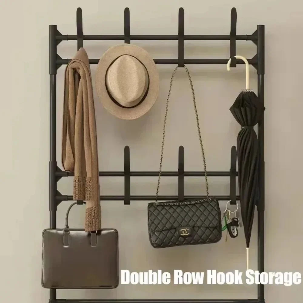 Multi-Layer Shoe and Hat Rack - Multifunctional Floor Standing Storage for Shoes, Sneakers, and Coats, Dormitory Organizer Cabinet