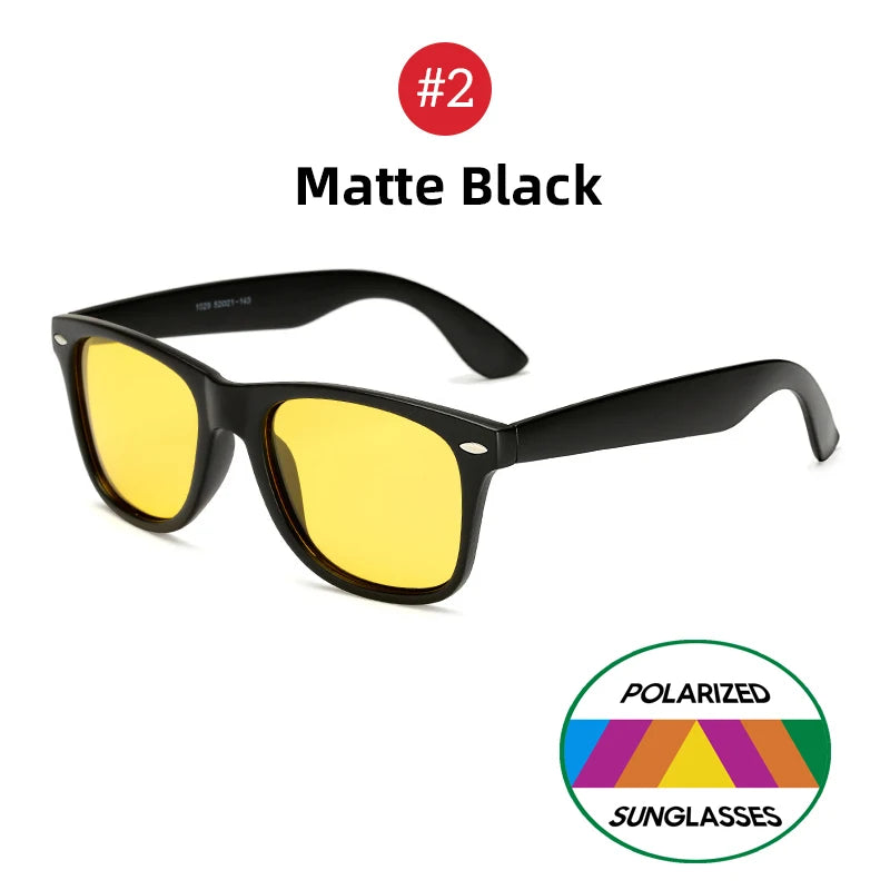 VIVIBEE Classic Night Vision Glasses — Square Polarized UV400 Yellow Lenses for Men & Women, Driving Sunglasses 2025