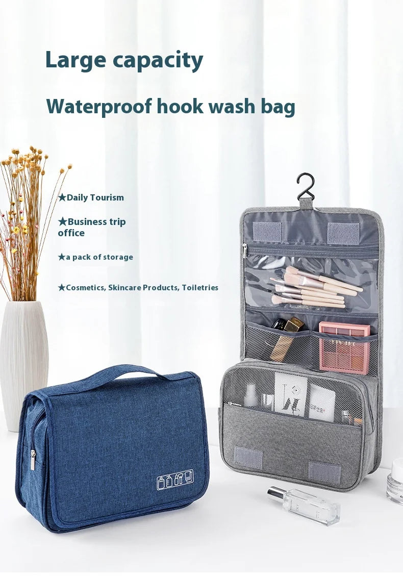 Foldable Toiletry Bag Organizer – Hanging Cosmetic & Makeup Case for Travel and Business