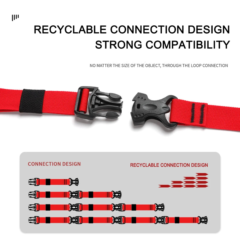 1/2/4PCS Portable Cargo Tie Down Strap - Quick Release Buckle Luggage Belt for Camping & Hiking | 50/100/150cm Baggage Secure Strap