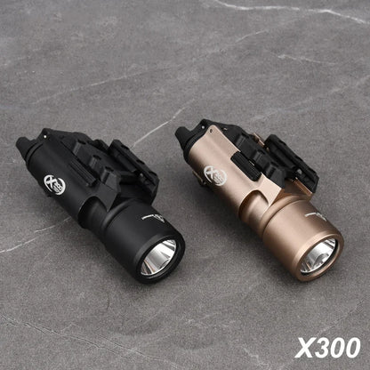 Tactical Surefire X300/X300U/X300V/XH35 LED Pistol Light – Metal Strobe, 20mm Rail Mount, Airsoft & Hunting Flashlight
