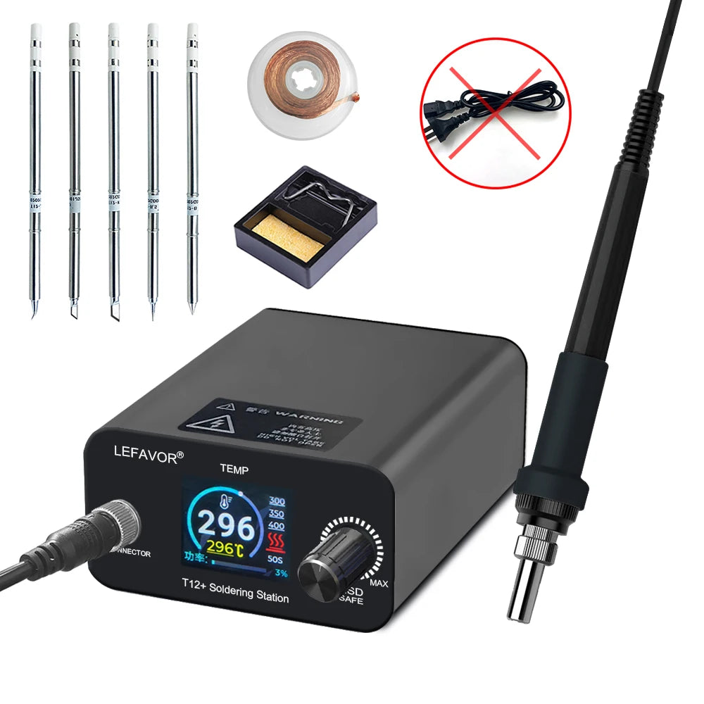 T12 75W Digital Soldering Iron Station – Adjustable Temperature Control, Welding & Rework Microcontroller Tool