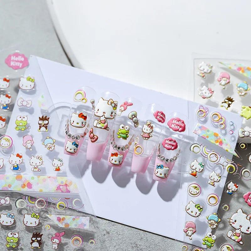 Cute Snoopy 5D Nail Stickers – Cartoon Anime Nail Art Decoration