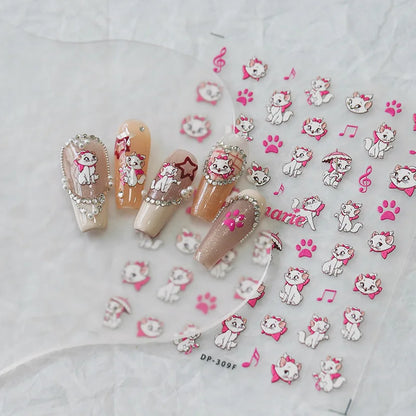 Cute Snoopy 5D Nail Stickers – Cartoon Anime Nail Art Decoration
