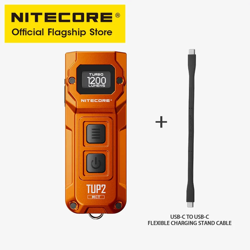 NITECORE TUP2 Mini EDC Keychain Flashlight – USB-C Rechargeable 1200 Lumen for Camping