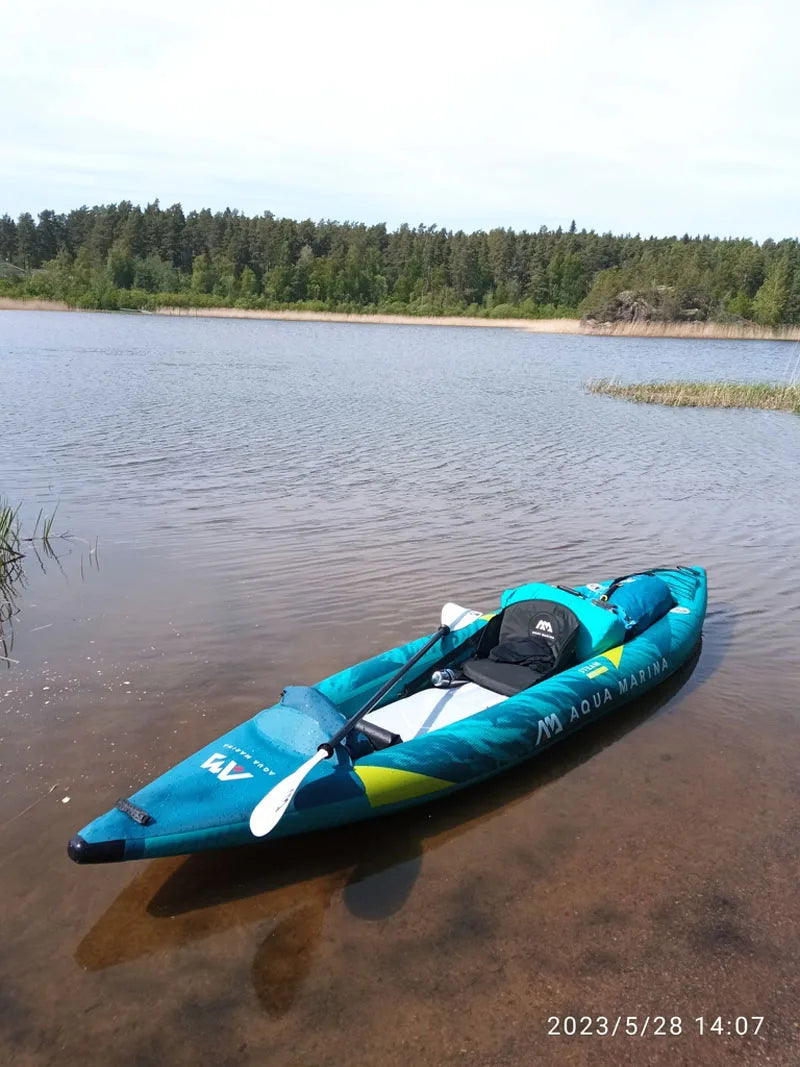 AQUA MARINA STEAM Inflatable Sport Kayak – 1-2 Person PVC Canoe Dinghy ...