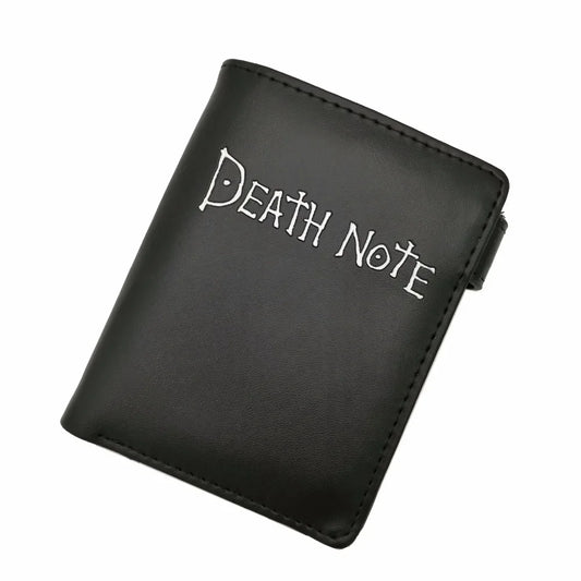 Death Note Anime Wallet — Black PU Leather Short Card & Coin Purse for Boys & Girls Gift