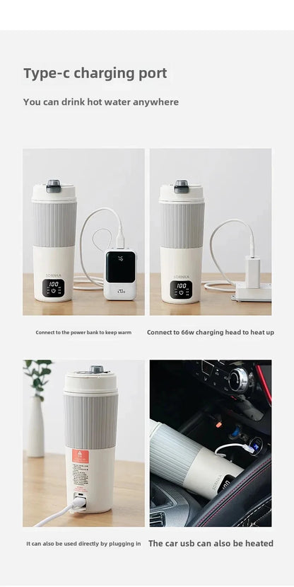 650ml Portable Electric Kettle — Travel Water Boiler with Temperature Control, LED Display Smart Teapot