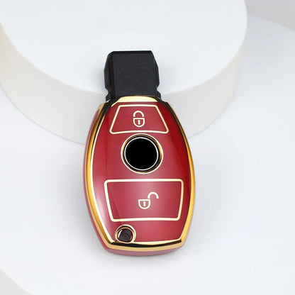 Car Key Case Cover – Key Bag Accessories for Mercedes Benz A/B/C/S Class, AMG, GLA, CLA, GLC W176/W221/W204/W205 Fob Keychain