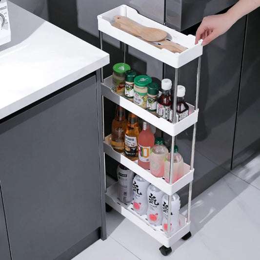 Rolling Bathroom Storage Rack with Wheels: 3/4 Layer Multi-Purpose Utility Cart - Organize Your Bathroom with Ease
