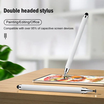 Dual-Head Capacitive Pen: Disc & Silicone Head Stylus for Painting, Office Work, Mobile Phones & Tablets - Retouching Dual-Purpose Capacitive Pen