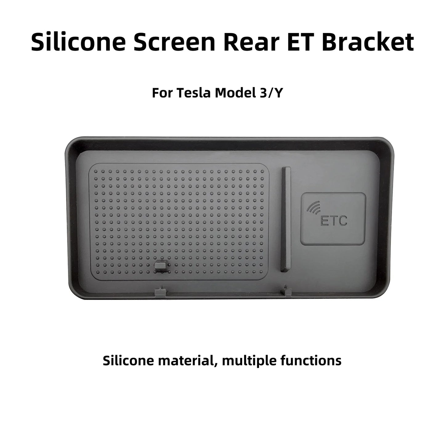 Hidden Behind-Screen Storage Box for Tesla Model 3 & Y – Dashboard Organizer with Tissue Holder, Anti-Slip Mat & Phone Bracket