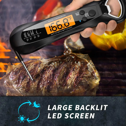 Instant Read Digital Meat Thermometer – Fast, Precise Cooking Thermometer with Backlight & Magnet