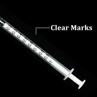 100PCS 1ml Luer Lock Syringes – Sterilized Lab Injectors for Glue Dispensing & Sampling, Individual Packaging