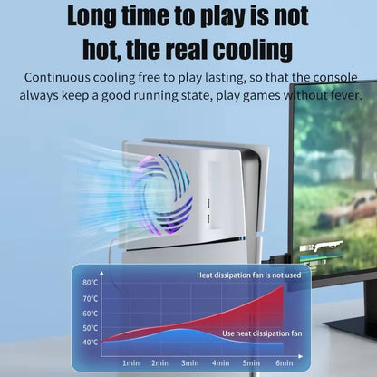 Aolion RGB Cooling Fan for PS5 Pro/Slim Console Side-Mounted Temperature Sensing Game Accessory