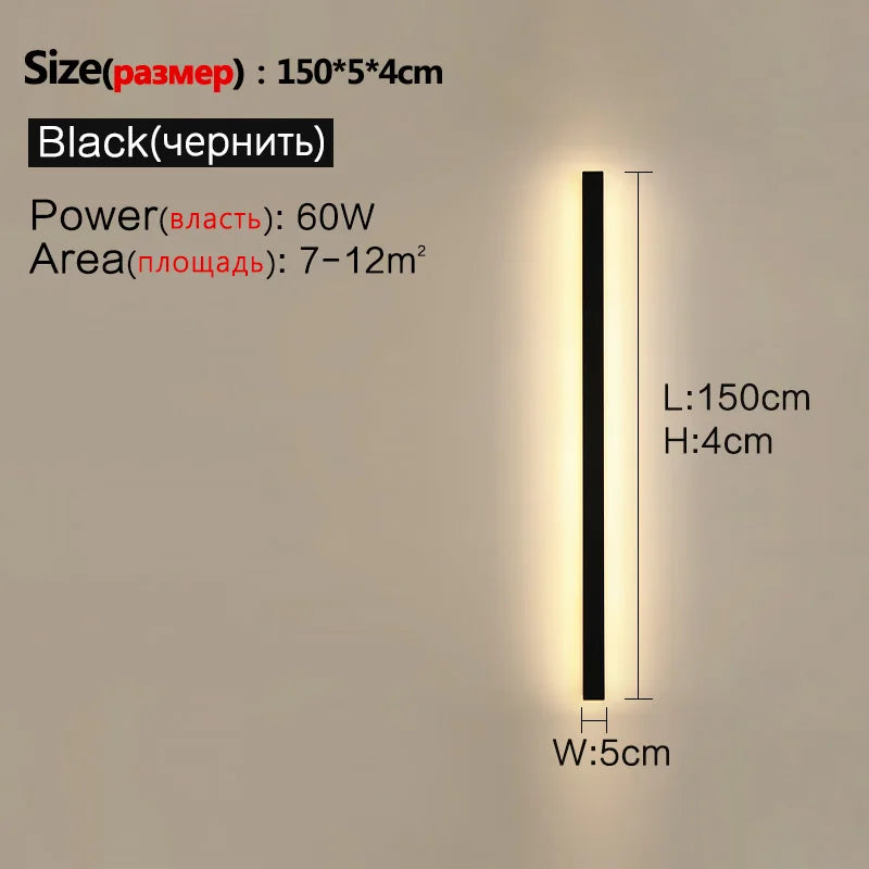 Waterproof Outdoor Wall Light – LED Garden Lamp, Modern Nordic Style for Living Room & TV Background, IP65, 110/220V Wall Washer