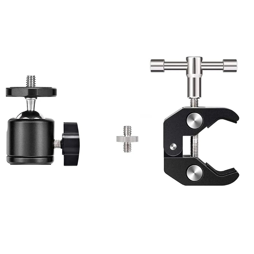 ERIKOLE Super Clamp with 360° Mini Ball Head, Quick Release Clamp Bracket, Tripod Mount with 1/4" Screw for DSLR Camera, GoPro