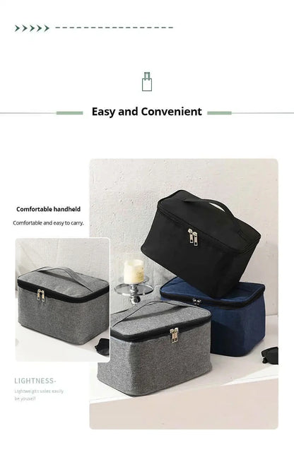 Men’s Business Travel Toiletry Bag – Double-Layer Large Capacity Cosmetic & Storage Handbag, Oxford Cloth