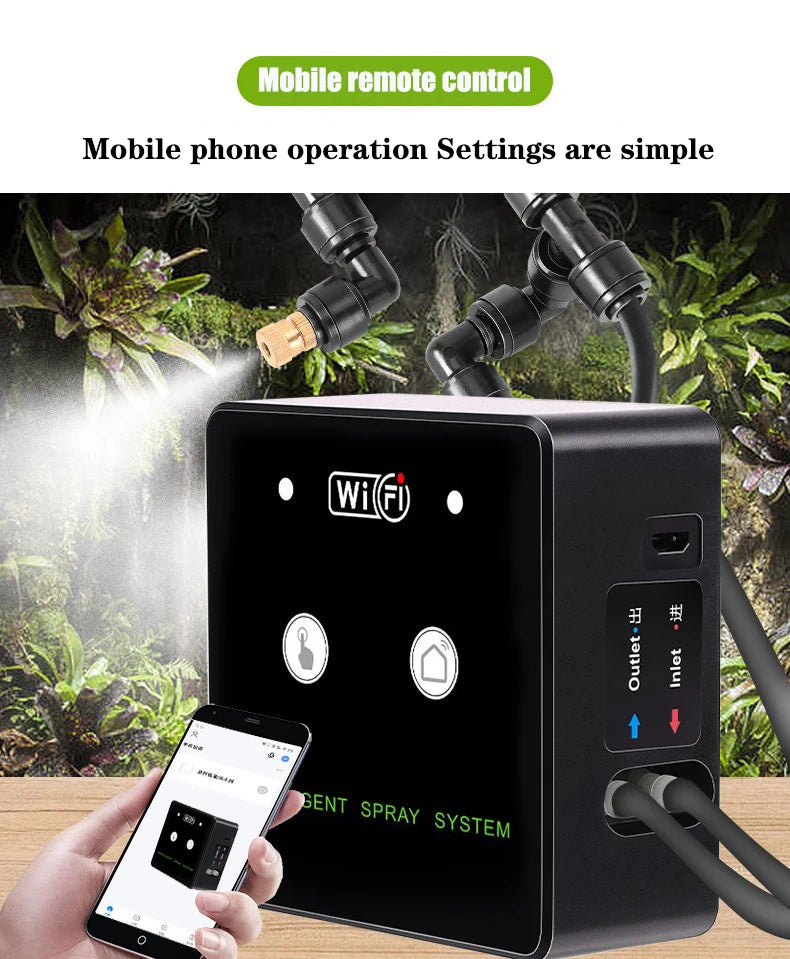 WiFi Rainforest Sprayer — Automatic Timed Mist System Kit for Reptiles & Irrigation