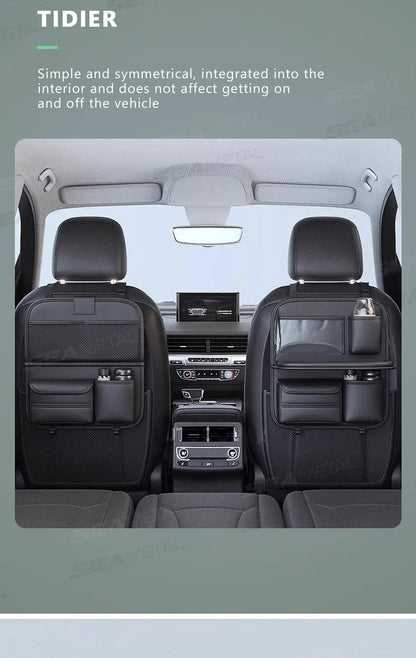 SEAMETAL Car Seat Back Organizer – Large Capacity Multi-Pocket Storage Bag with Foldable Tablet Tray