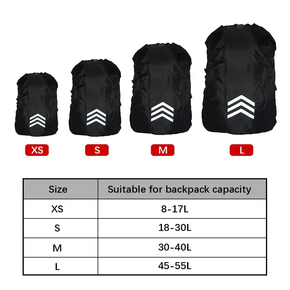 Outdoor Reflective Backpack Rain Cover – Waterproof Safety Cover for Cycling, Hiking & Climbing, Fits 18-45L Bags