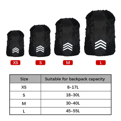 Outdoor Reflective Backpack Rain Cover – Waterproof Safety Cover for Cycling, Hiking & Climbing, Fits 18-45L Bags