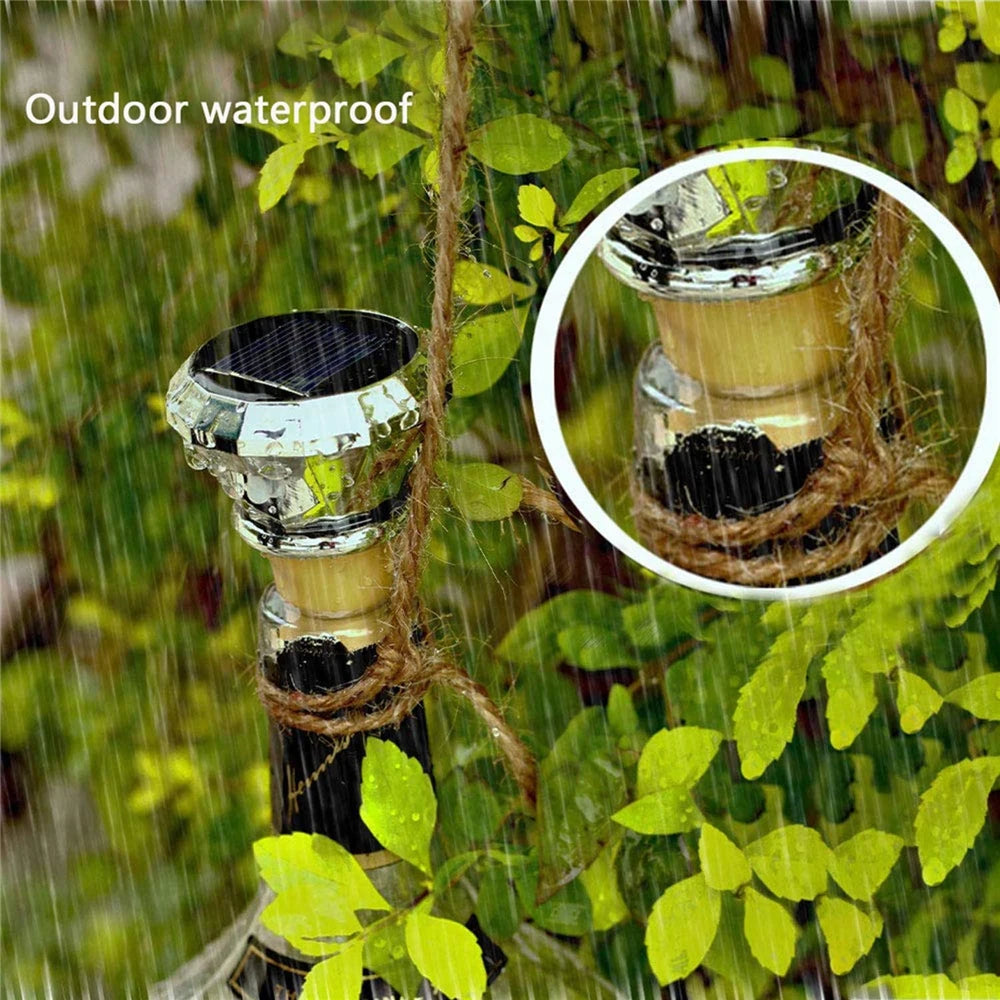 Updated Solar Wine Bottle Lights – 2M 20 LED Copper Wire Fairy String Lights for Xmas, Wedding & Party Decor, 4/8/10 Pack