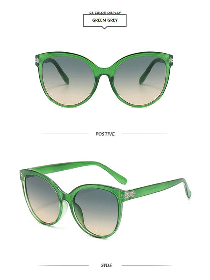 Cat Eye Sunglasses for Women - Oversized UV Protection Outdoor Driving Sunshade Glasses