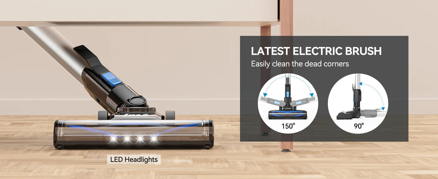INSE Cordless Vacuum Cleaner - 6 in 1, 20Kpa Suction, Lightweight Stick Vacuum with 2200mAh Rechargeable Battery for Home Cleaning