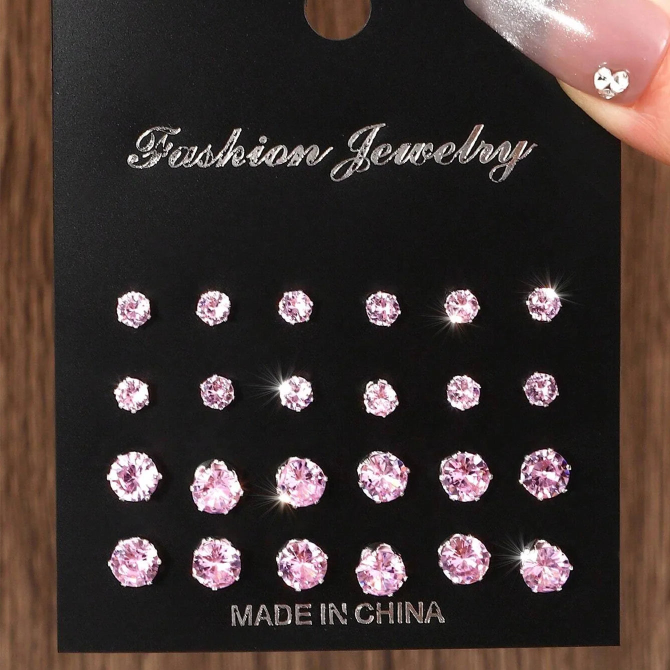 12 Pairs Luxury Zirconia Earrings – Elegant Shiny Stud Set for Parties, Gifts, and Couples