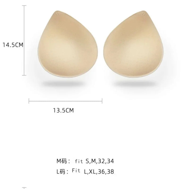 2PCS Thick Push-Up Bra Pads – Removable Latex Breast Enhancer Inserts for Swimsuits, Lingerie & Sports Bras (S/M/L)