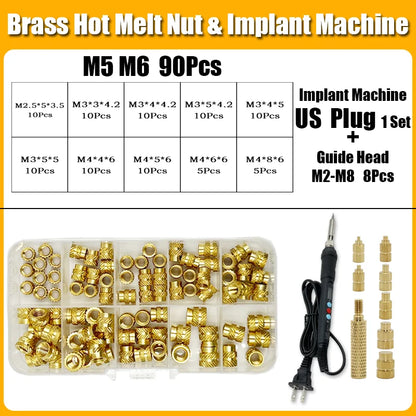 Brass Hot Melt Insert Knurled Nut – Copper Thermal Conduction Nut for 3D Printer Plastic Heat Insertion Tool