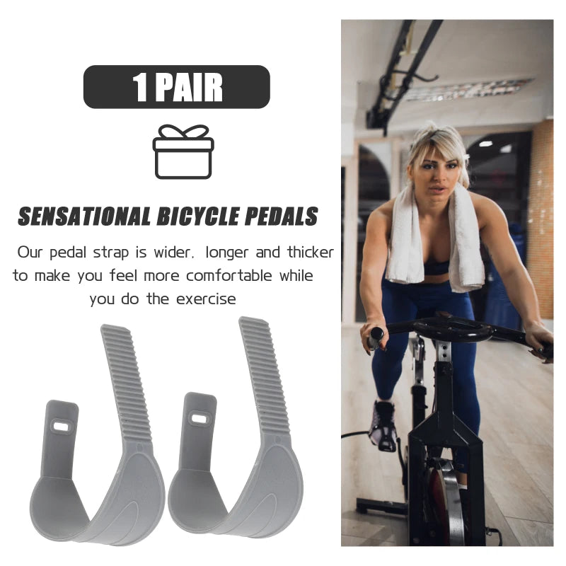 Adjustable Spinning Bike Pedal Straps – Zipper Toe Pedals, Footrest Clips for Exercise & Cycling Gym Foot Support