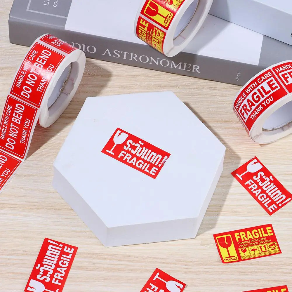 250Pcs Fragile Warning Stickers – Shipping Care Labels, Handle With Care Express Tags