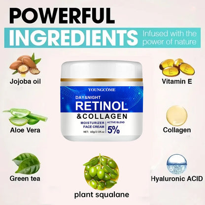 Collagen Retinol Hyaluronic Acid Facial Cream – Anti-Wrinkle, Brightening, Pore-Tightening Moisturizer