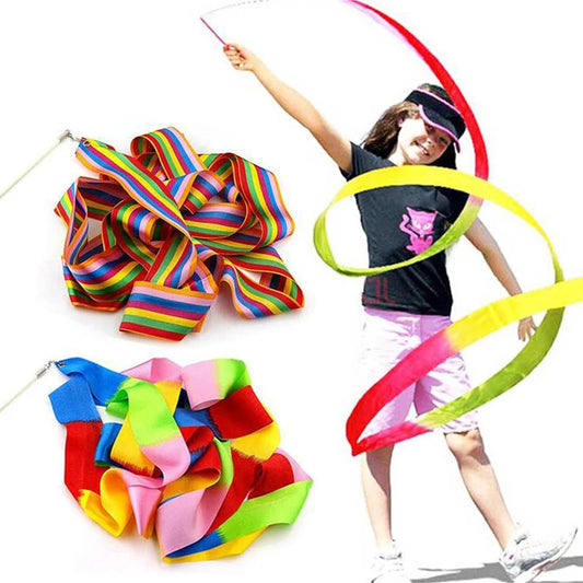4m Colorful Gymnastics Dance Ribbon with Rod – Kids Performance Toy, Outdoor Sports & Gift for Children