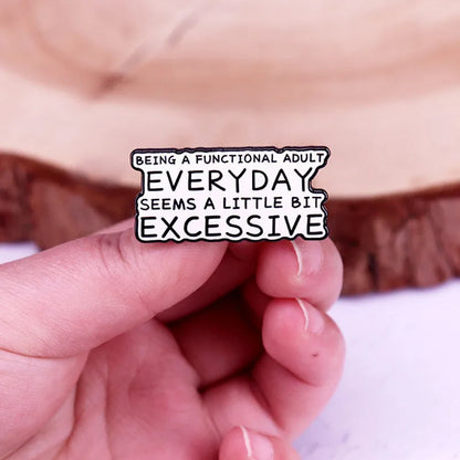 "I Survived Another Meeting" Enamel Pin – Funny English Letter Badge Lapel Pin