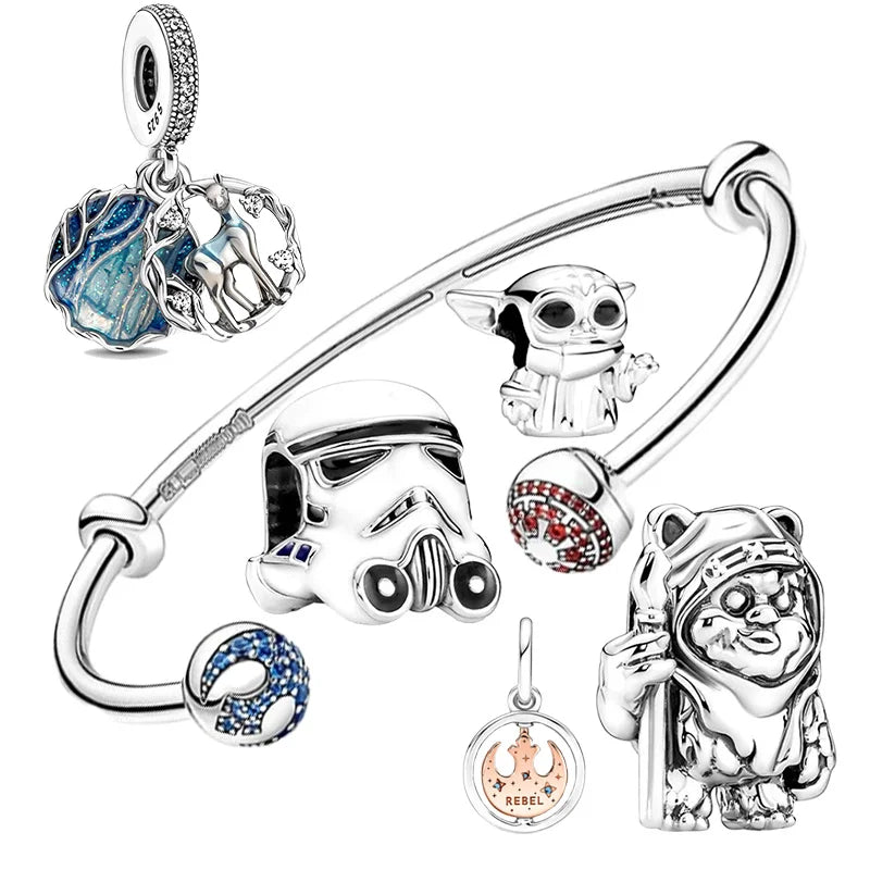 Fall New 925 Silver Plated MINISO Marvel Star Wars Rescuers Pendant Charm – Fits Original Pandora Bracelet, DIY Jewelry for Women