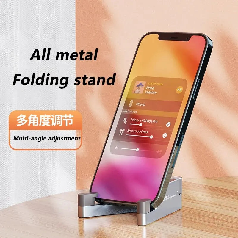 T1 Universal Mini Aluminum Folding Desk Mount - Portable Cellphone Cradle and Foldable Stand