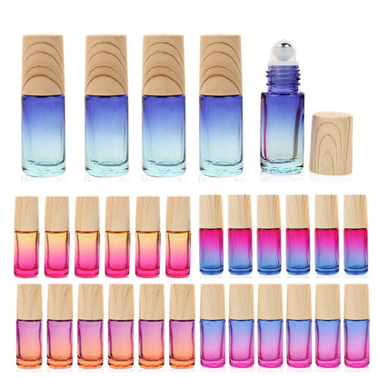 5/10/20/30/50pcs 5ml Glass Roll-On Bottles — Gradient Empty Roller Ball Bottles for Essential Oils & Travel