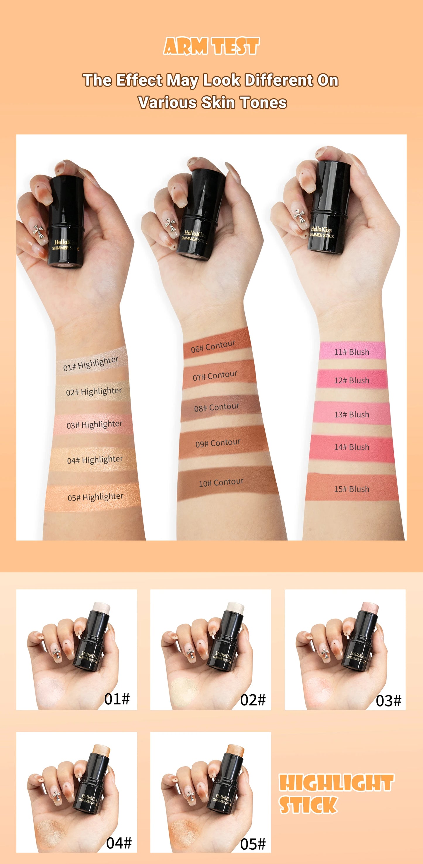 Face Brown Bronzer Contour Stick - Foundation Makeup Pen, Long-Lasting Smooth Contour, Shadow Blusher & Highlight Concealer Cosmetics