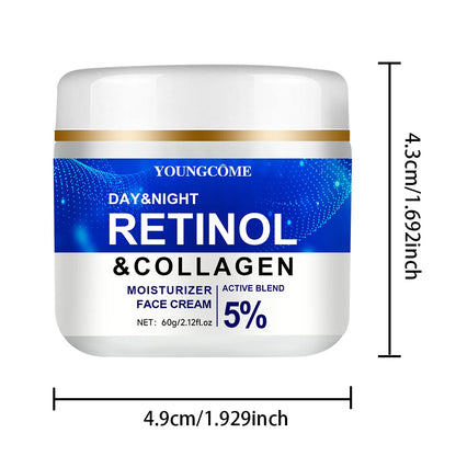 Collagen Retinol Hyaluronic Acid Facial Cream – Anti-Wrinkle, Brightening, Pore-Tightening Moisturizer