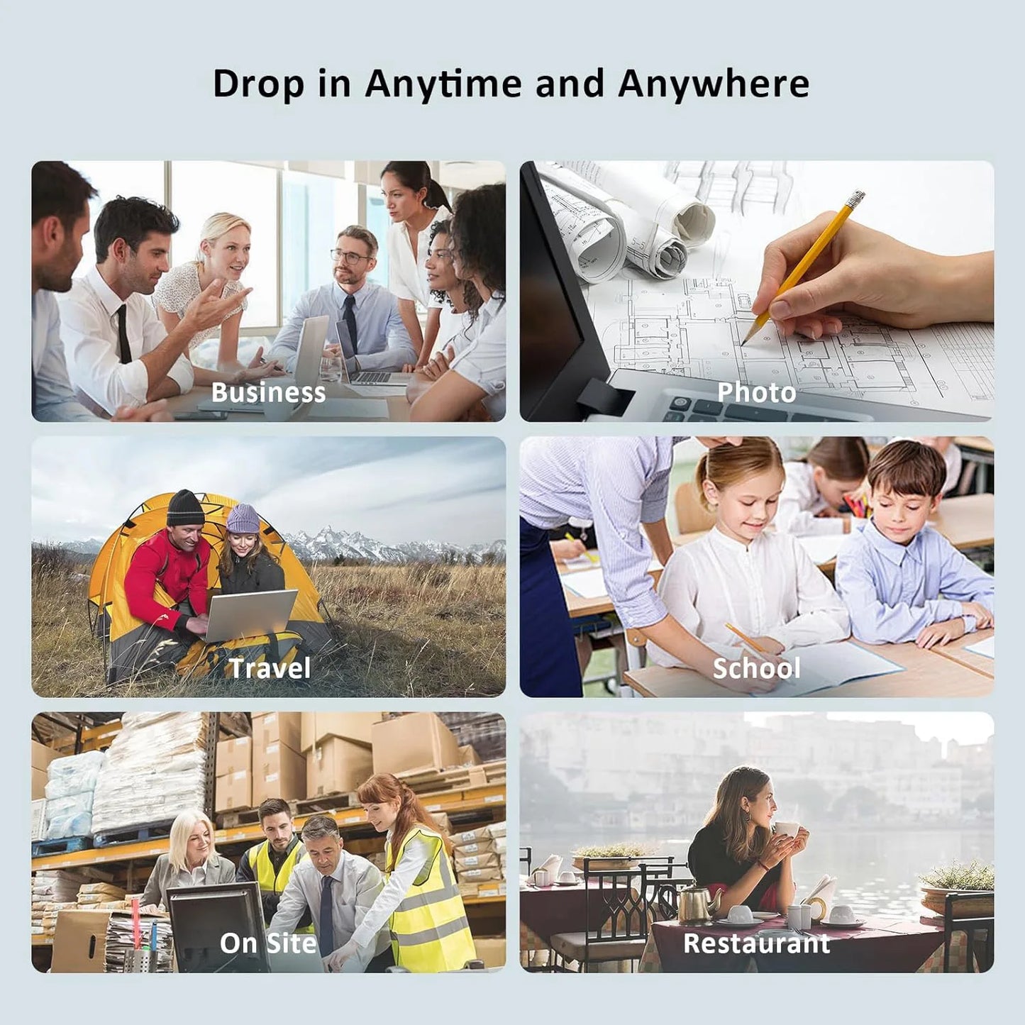 A4 Portable Thermal Printer - Lightweight & Compact Wireless Mobile Printer for Travel, Vehicles, and Office Use